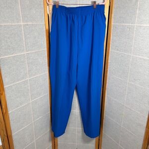 REMO OF CALIFORNIA Women's Blue Polyester Elastic Waist Casual Pants Size L